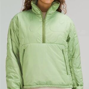 Lululemon insulated quilted pullover jacket green size 12